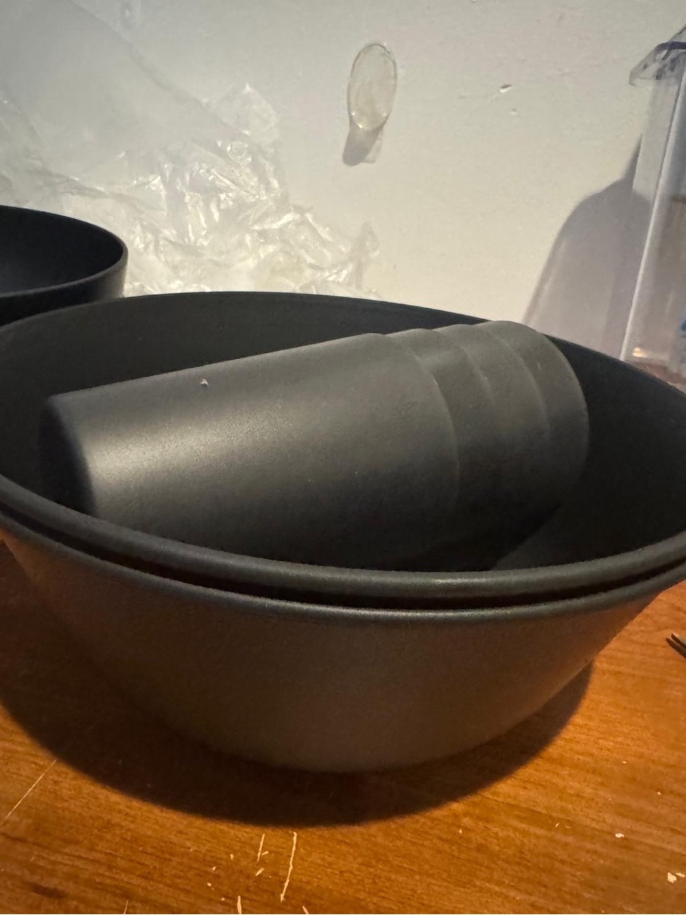 Matte Black Mixing Bowls with Silicone Lids